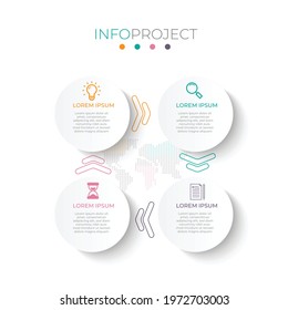 Modern Infographics Cycle options design Process connection with flowchart timeline on Pastel colors