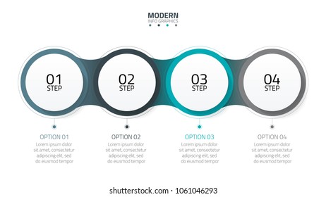 Modern infographics design element.Business concept with 4 number options, steps or processes .Vector illustration.