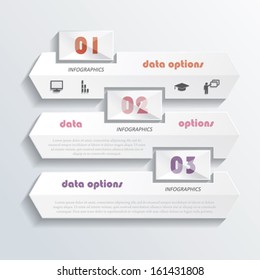 Modern infographics design with numbers. Vector illustration (can be used for your business, web design, graphic or website layout , diagram, numbers options, education process).