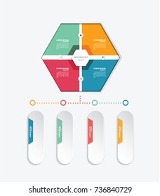 Modern Infographics design. Red , Blue , Yellow and Green colors vector design.