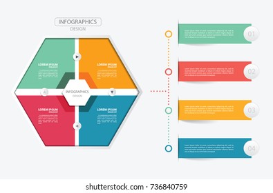 Modern Infographics design. Red , Blue , Yellow and Green colors vector design.