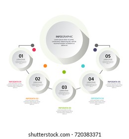 Modern infographics design template with 5 options.vector EPS10 illustration