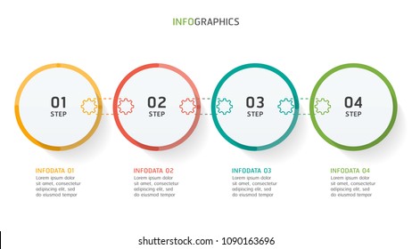 Modern infographics design template with circle and cogs.Business concept 
with 4 options, steps or processes.Can be used for workflow diagram, annual report, presentations, 
web design. 