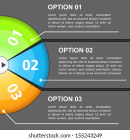 Modern infographics design template with three elements, vector eps10 illustration