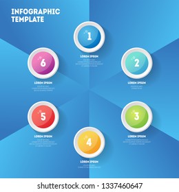 Modern infographics design vector and marketing icons can be used for topics like economics, finances, workflow, web design. Business data visualization with 6 options, steps or processes.