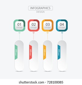 Modern Infographics design. Vector timeline infographic template. Red , Blue , Yellow and Green colors.