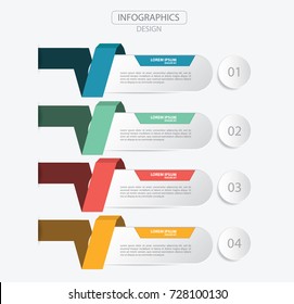 Modern Infographics design. Vector timeline infographic template. Red , Blue , Yellow and Green colors.