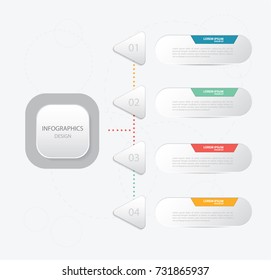 Modern Infographics design. Vector timeline infographic template. Red , Blue , Yellow and Green colors.
