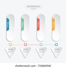 Modern Infographics design. Vector timeline infographic template. Red , Blue , Yellow and Green colors.