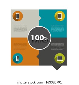 Modern infographics diagram. Box with text field. Web or print banner template.