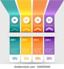 Modern infographics element number template. Vector illustration. can be used for workflow layout, diagram, business step options, banner, web design