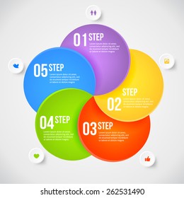 Modern infographics element number template. Vector illustration. can be used for workflow layout, diagram, business step options, banner, web design