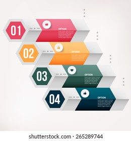 Plantilla de número de elemento de infografía moderna. Ilustración vectorial. se puede utilizar para diseño de flujo de trabajo, diagrama, opciones de paso empresarial, banner, diseño web