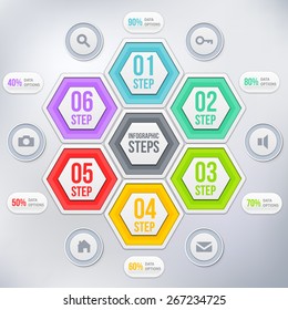 Modern infographics element number template. Vector illustration. can be used for workflow layout, diagram, business step options, banner, web design