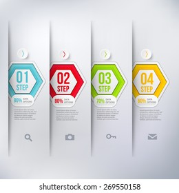 Modern infographics element number template. Vector illustration. can be used for workflow layout, diagram, business step options, banner, web design