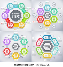Modern infographics element number template. Set of diagrams. Vector illustration. can be used for workflow layout, diagram, business step options, banner, web design