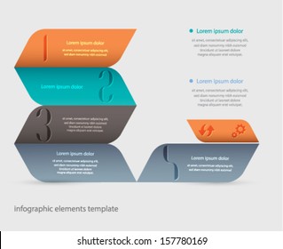 Modern infographics element origami design. Can be used for workflow layout, number options, step up options, web design. Vector eps10.