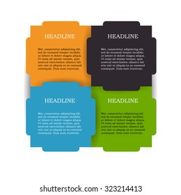 Modern infographics element origami style. Can be used for number options, web design. Vector illustration.