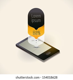 Modern Infographics element with a smartphone/vector illustration/eps10.
