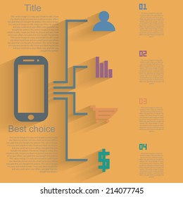 Modern infographics example banner touch phone