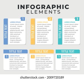 Modern infographics with four colors, Flat table of contents infographic