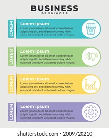 Modern infographics with four colors, Flat table of contents infographic