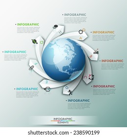 Modern infographics global template for 8 options. Vector. Can be used for workflow layout, banner, diagram, web design, infographic template.