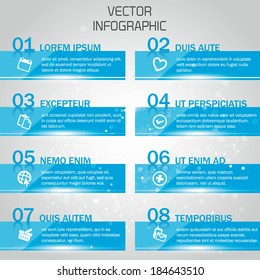 Modern infographics layout with different options.