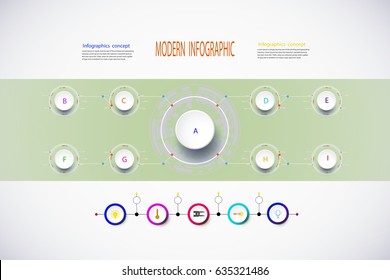Modern infographics market strategy. Abstract diagram Can be for content, diagram, flowchart, steps, parts, timeline, template, workflow layout,Business concept with options,Vector illustration.