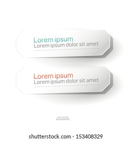 Modern infographics number options paper cut banner template. Vector illustration.