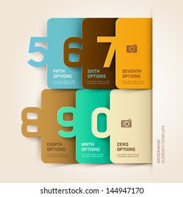 Modern infographics number options template. Vector illustration. can be used for workflow layout, diagram, business step options, banner, web design