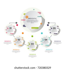 Modern infographics number options template with 5 options. Vector illustration.