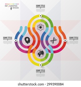 Modern infographics options banner with 4-part. Abstract design. Vector