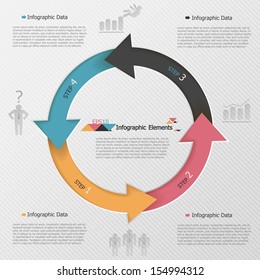 Modern infographics options banner with closed arrows. Vector. Can be used for web design and  workflow layout