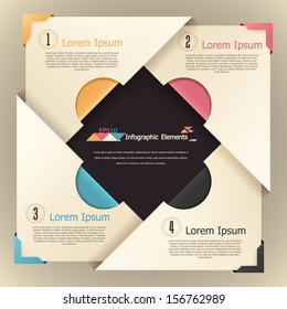 Modern infographics options banner with colorful paper blocks. Vector. Can be used for web design and  workflow layout