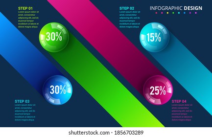 Modern infographics options banner with  colorful spheres