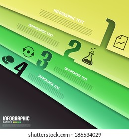 Modern infographics options banner with colorful paper sheets. 