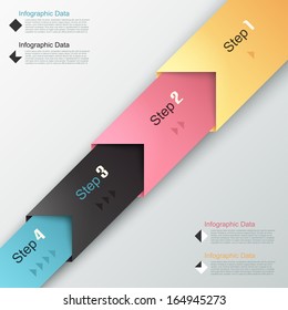 Modern infographics options banner with paper arrows. Vector. Can be used for web design and  workflow layout