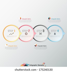 Modern infographics options banner with paper circles. Vector. Can be used for web design and  workflow layout