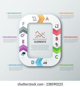 Modern infographics options banner with process template made of white ribbon and colorful arrows. Vector. Can be used for web design and  workflow layout