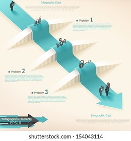 Modern infographics options banner with realistic arrow. Vector. Can be used for web design and  workflow layout