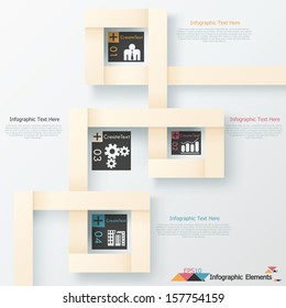 Modern infographics options banner with realistic ribbon. Vector. Can be used for web design and  workflow layout