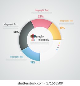 Modern infographics options banner with round colorful ribbon. Vector. Can be used for web design and  workflow layout