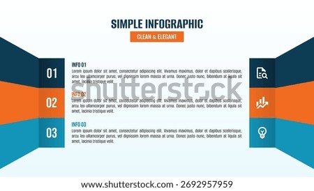Modern infographics options banner. Simple infographic. Infographic with 3 color circles and items. Three steps infographic. 3 data infographic,