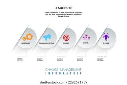 modern infographics options banner vector, Infographic template for business 5 processes change management ,Modern step timeline diagram, roadmap milestone concept, for presentation