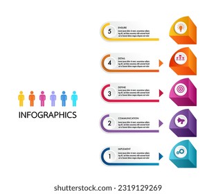 modern infographics options banner vector, Infographic template for business 5 processes change management ,Modern step timeline diagram, roadmap milestone concept, for presentation