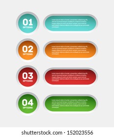 Modern infographics options banner. Web design. Can be used for work flow layout, diagram, number options. Vector illustration.