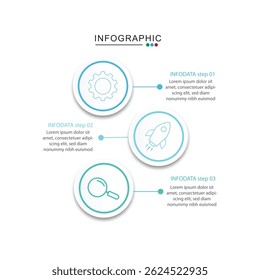 infographics moderno opções banner whit 3 passos ilustração vetorial