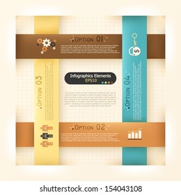 Modern infographics options banner with woven paper sheets. Vector. Can be used for web design and  workflow layout
