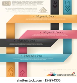 Modern infographics options banner with woven paper sheets. Vector. Can be used for web design and  workflow layout